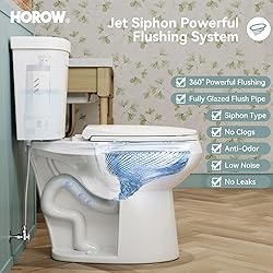 HOROW 19 Inch Tall Toilets, Extra High Toilets with