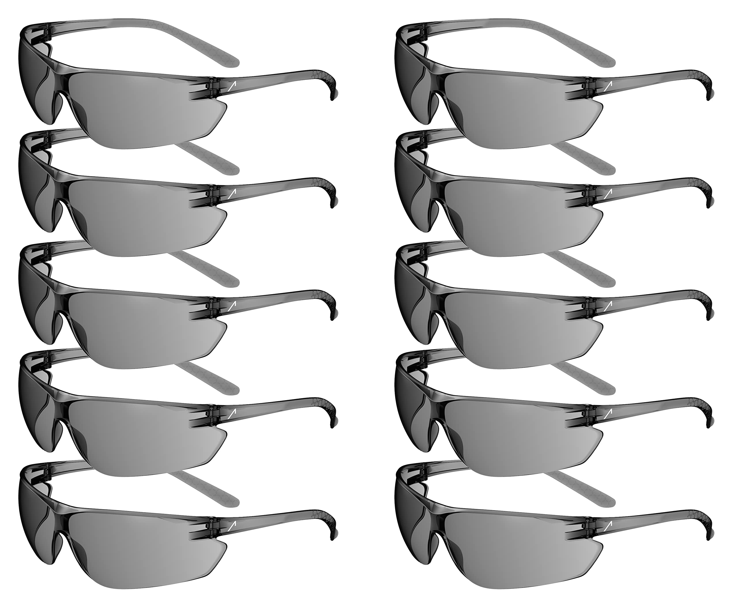 ACE FL-15G Work Safety Goggles - EN 166 & UV Protection - Glasses for Work - Clear - Pack of 10