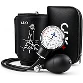 CUG Manual Blood Pressure Cuff, Accurate Measurement (Black) | 9&ndash;17 inch D-Ring Arm Cuff, Carrying Case Included, Stethoscope Not Included