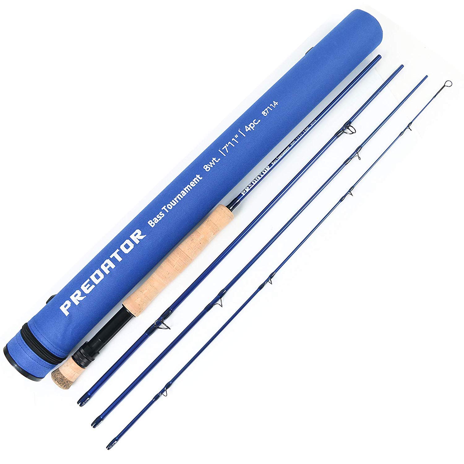 MAXIMUMCATCH Maxcatch Predator Saltwater Fly fishing Rod Combo Kit: 9ft, 8/9/10/12 weight Fly Rod and Reel Outfit (Predator Fly Rod, 7ft11 8wt 4sec For Bass Tournament)