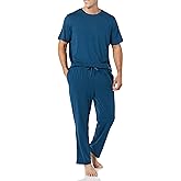 Amazon Essentials Mens Cotton Modal T-Shirt and Full-Length Bottom Pajama Set