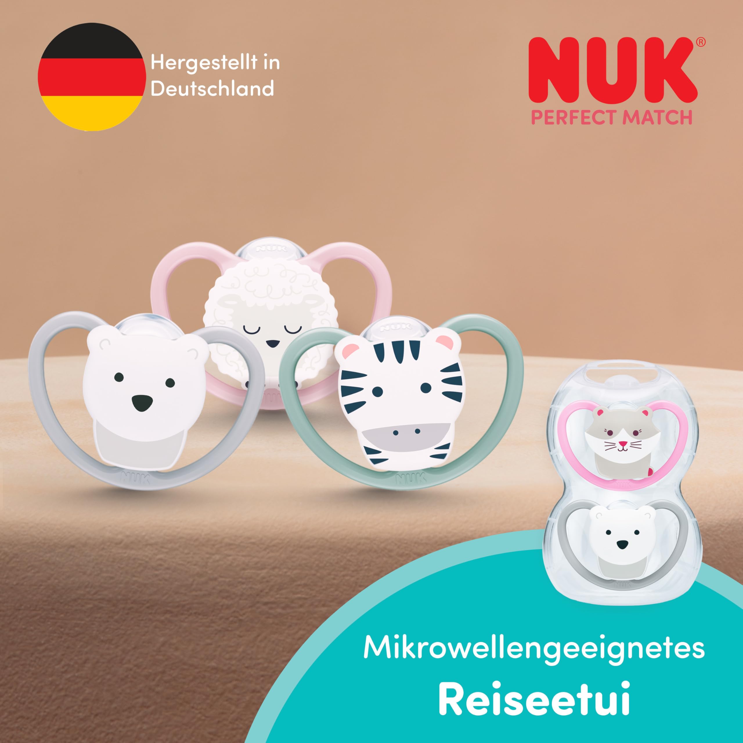 NUK Perfect Match Air Day & Night Baby-Schnuller | 18-36 Monate | Leuchtende Beruhigungssauger, die Luftzirkulation fördern & Speichelrash verhindern | 95% Baby-Akzeptanz** | Sortiert | 4 Stück 7