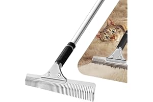 ZEMOZEN Pet Hair Carpet Rake - Multi-Surface Brush & Broom for Fluffy Rugs & Carpets - Efficient Pet Hair Removal Tool