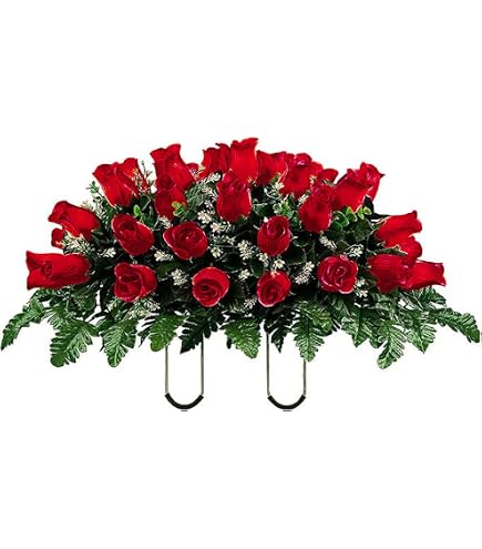 Fleurs Artificielles Pour Cimetière Noël - Pot Avec Rouge-Gorge Poinsettia Rose - Décoration Tombe Extérieure - 25 Cm