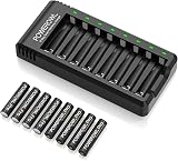 POWEROWL Pro AAA Rechargeable Batteries 8 Pack 1100mAh 1.2V Ni-MH with Charger