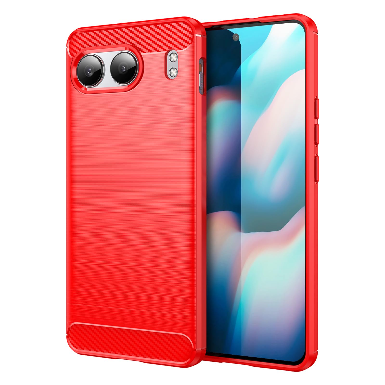 TailTech Case for OnePlus Nord 4 Case, [Red] Brushed Stripe TPU Phone Cover with Shockproof Protection, Compatible with OnePlus Nord 4