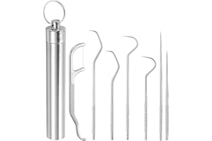 Portable Reusable Stainless Steel Toothpicks Pocket Set with Holder for Outdoor Picnic Camping Traveling (4PCS)