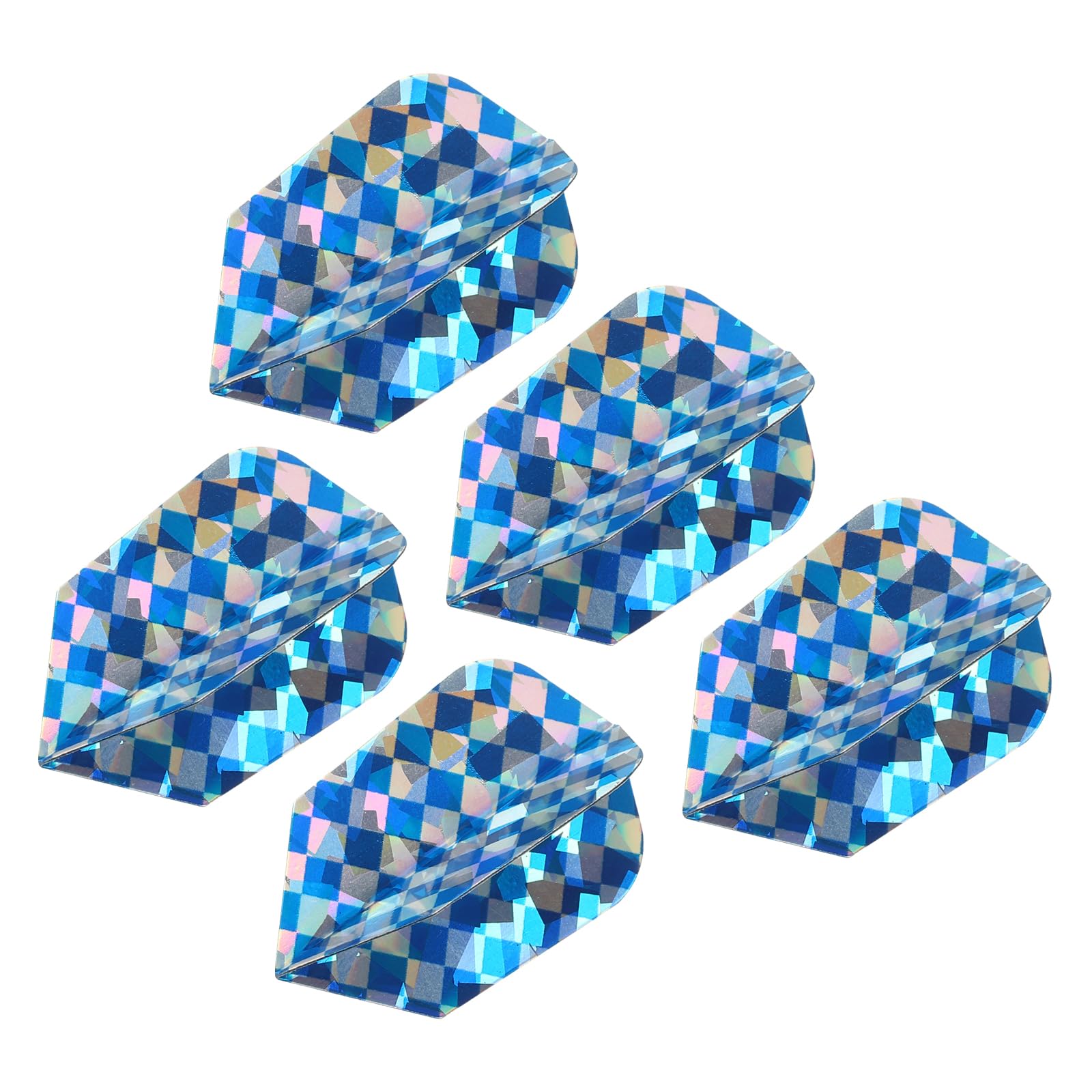 PATIKIL Slim Dart Flights, 5 Pack PET Unique Design Dart Accessories for Steel Tip Dart and Soft Tip Darts, Pale Blue Silver Tone