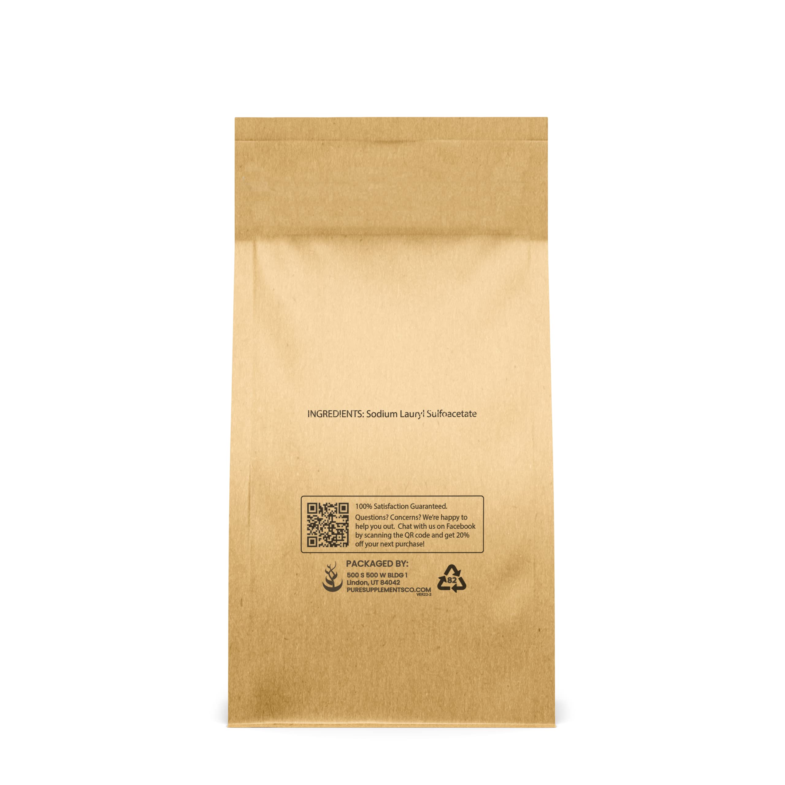 PURE ORIGINAL INGREDIENTS Sodium Lauryl Sulfoacetate (SLSA) (1 lb) Long Lasting Foam & Bubbles, Gentle on Skin