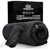 Crystal Clean 1300GSM Car Drying Towel - XL (24x36) Microfiber Towels for Cars with Double Twisted Loop, Professional Detaili