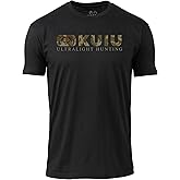 KUIU Valo Block Logo T-Shirt - Men's Lightweight Cotton-Poly Blend, Pre-Washed, Soft Crew Neck Tee – Charcoal