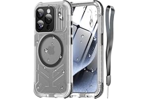 Haireca for iPhone 15 Pro Waterproof Case, [Built-in Lens & Screen Protector] [IP68 Underwater] [15FT Military Shockproof], Frosted Back Full Body Protection 15 Pro Phone Case 6.1", Black