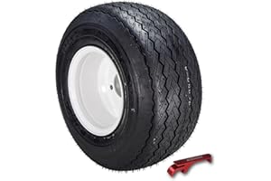 Kenda Hole-N-1 K389 18x8.5-8 Golf Cart Tire with 4-Ply Rating & Pre-Assembled White Wheel with Keychain Hole in one 18/8.5/8 - Single
