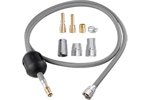 Hygie Rinse Pull-out Faucet Hose Replacement Compatible with Hansgrohe/Grohe Kitchen Faucets with 6 Adapters, Standard 88624000/46174000 /46092000 Model Hose Replacment, 59 Inches, with Weight Ball