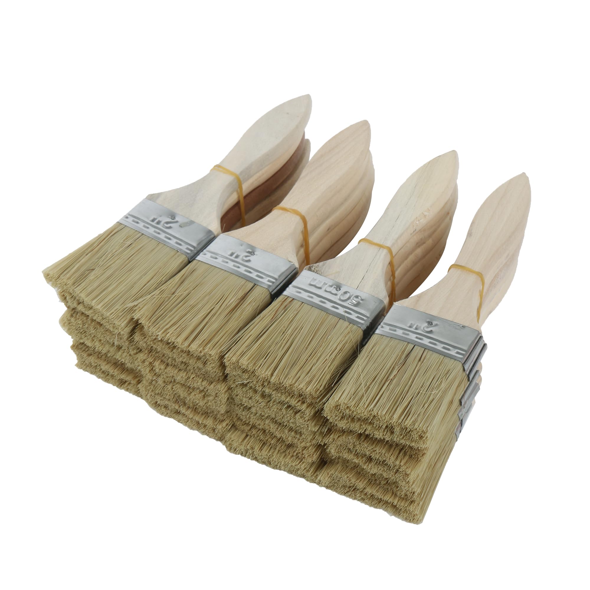 logyues 2 Inch Paint Stains Brush Wood Handles Brush Pack of 20