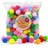 200 Pieces Pom Poms, 1 Inch Craft Pom Poms, Fuzzy Pompom Puff Balls for DIY Arts, Crafts Projects, Home Decorations (Multi-Co