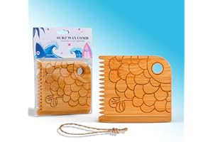 Lanmachoice Surf Wax Comb - Bamboo Surfboard Wax Scraper and Surfboard Wax Remover, Scraper Tool, Wax Comb for Surfboard, Can be Used for Sex Wax, Sticky Bumps, etc, Gift for Surfers
