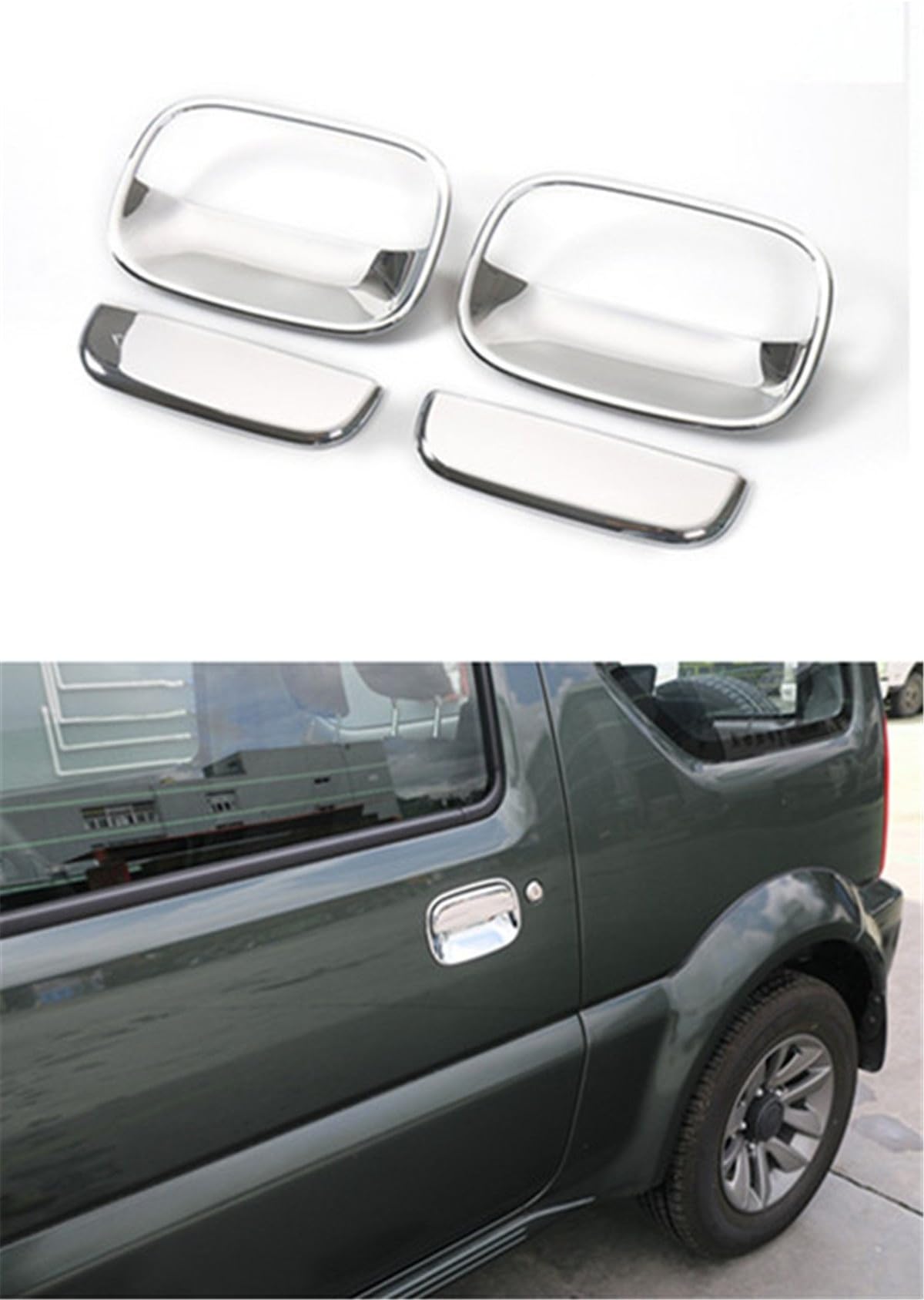 JDopption Chrome ABS Car Door Handle Replacement Cover Trim For Suzuki Jimny 2007 Up