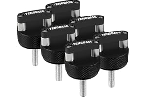 TENGBASE Quick Release Thumb Screw for Jeep Wrangler JK 2007-20018, JL 2018-2022 & Gladiator JT - Billet Aluminum Hard Top Fastener with Integrated D Ring (Black)