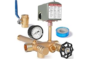 ONYLRAEP Pressure Tank Tee - 40-60psi Water Pressure Tank Installation Kit with Well Pressure Switch and Pressure Gauge, fit Most Tanks with Diameters up to 16"