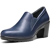 DREAM PAIRS Women's Low Chunky Block Heels Pumps Comfortable Slip-on Heeled Loafers Dress Work Shoes for Office Business LOLA