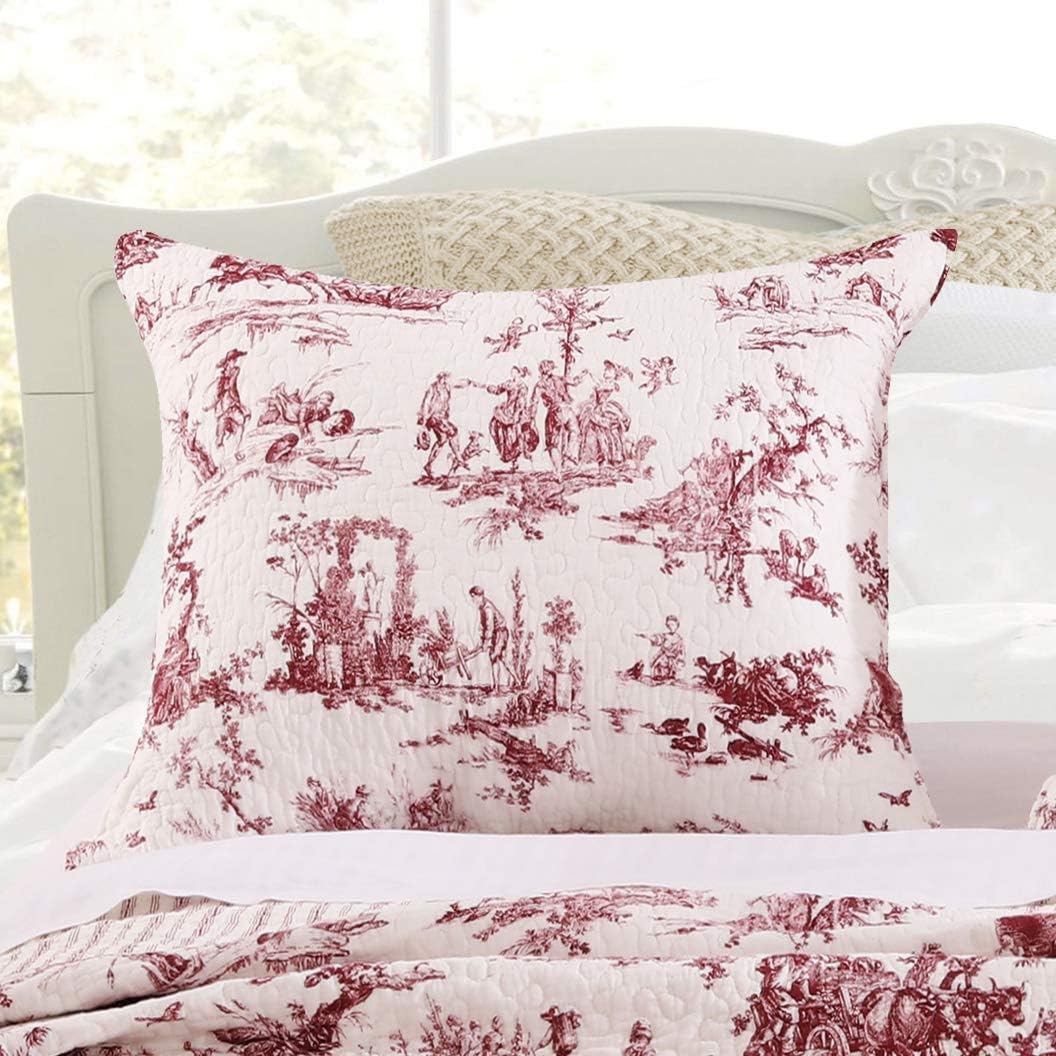 Amazon Com Greenland Home Classic Toile Pillow Sham King Red