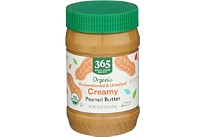 365 by Whole Foods Market, Organic Creamy Peanut Butter No Salt Added, 16 Ounce