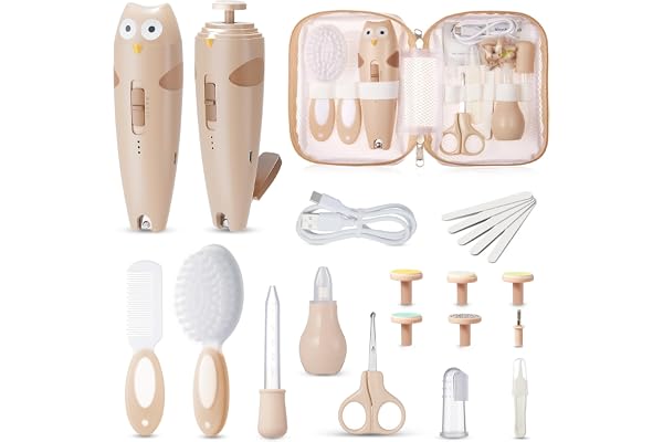 Lictin Baby Grooming Kit, 25 in 1 Baby Electric Nail Trimmer Set, Safe Baby Nail File with Auto Light, Baby Nail Kit Newborn