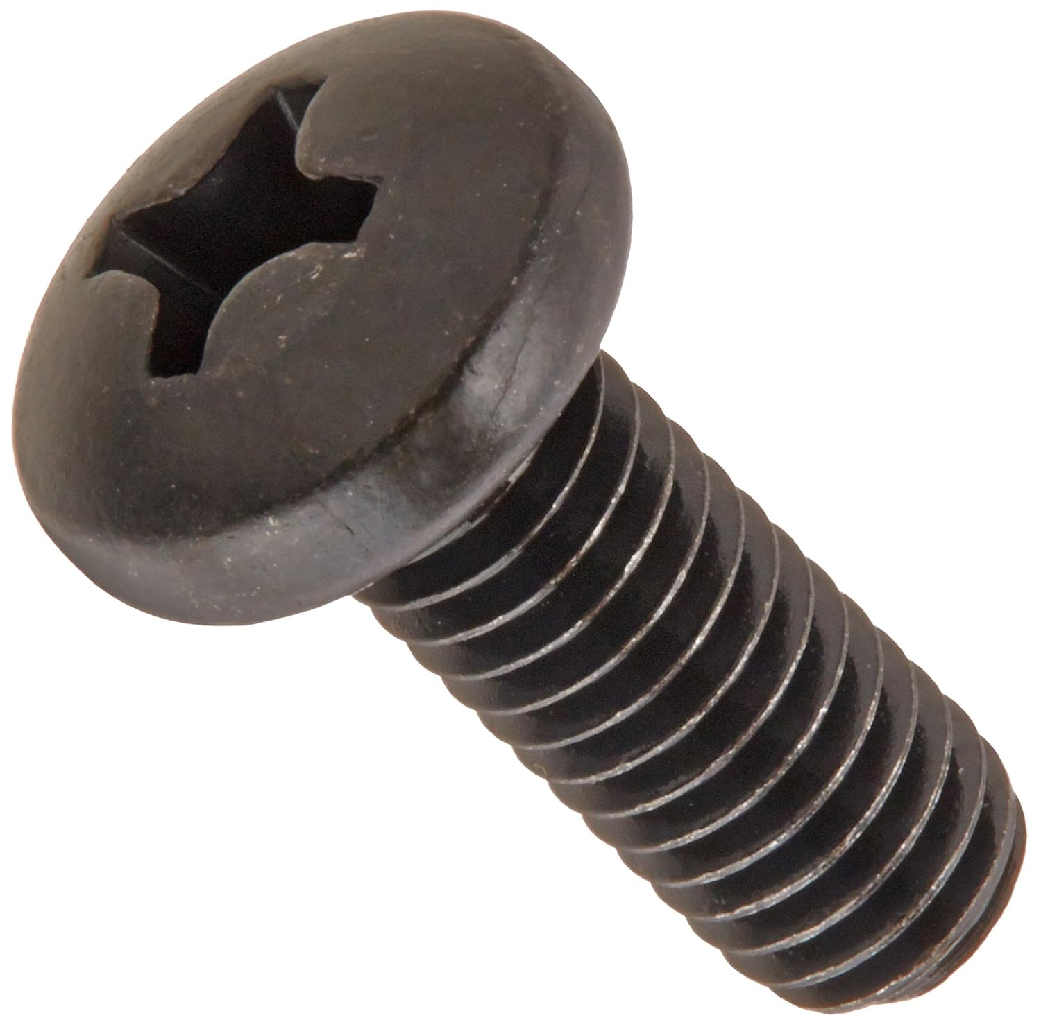 Steel Pan Head Machine Screw, Black Zinc Plated, Meets ASME B18.6.3, 3