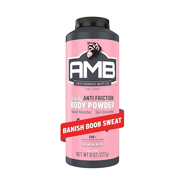ANTI MONKEY BUTT BODY POWDER FOR WOMEN, TALC FREE ANTI CHAFING AND SWEAT ABSORBING FEMININE POWDER WITH CLAMINE TO FIGHT FRICTION AND SUPPORT SMOOTH SKIN, HYPOALLERGENIC FORMULA, 8 OZ