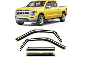 Goholy in-Channel Window Rain Guard for Ford F150 2021 2022 2023 2024 2025 2026 SuperCrew Truck Rain Guards Side Window Visors Low Profile Vent Visor Window Deflectors Vent Shades Car Accessories