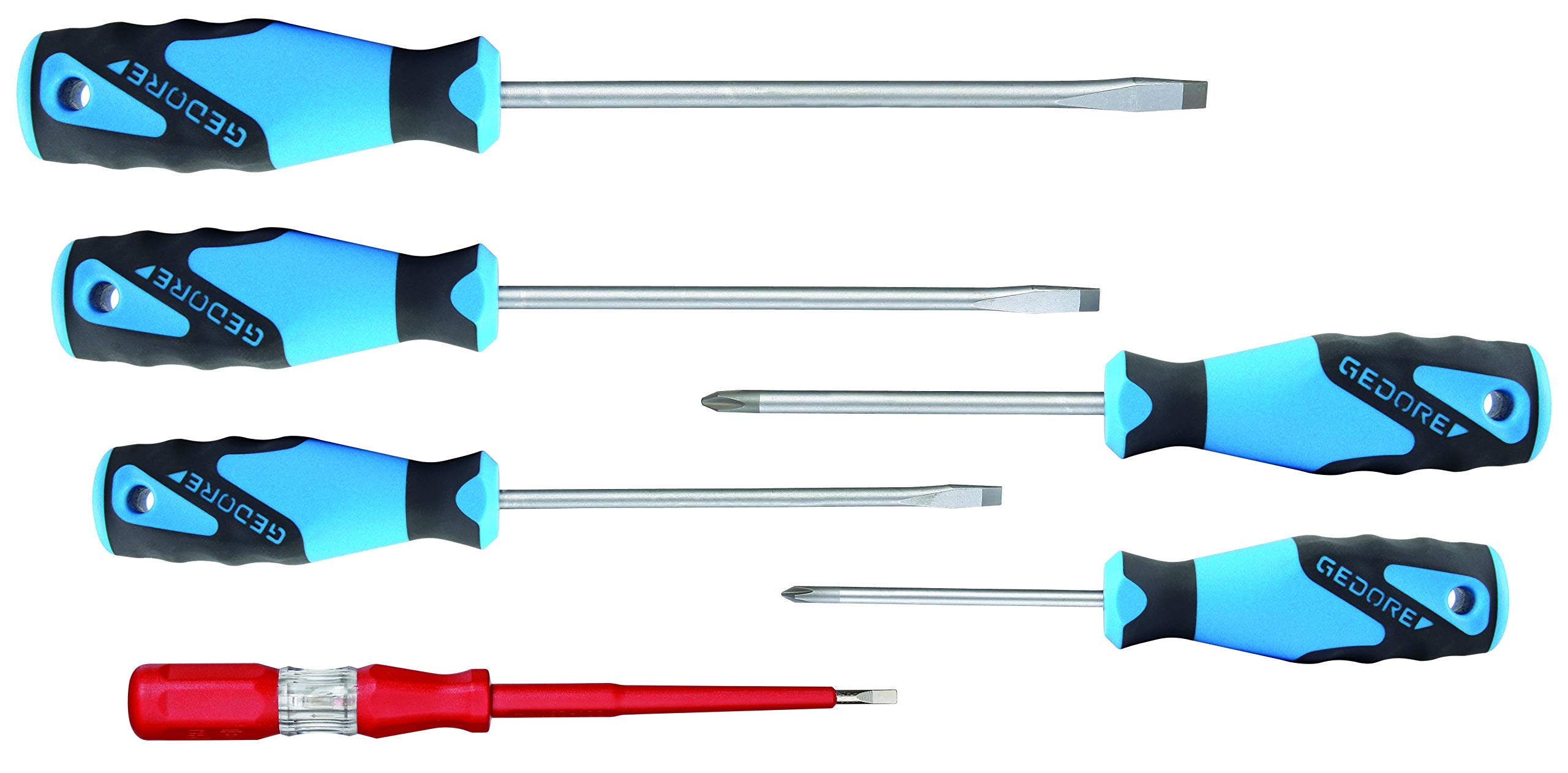 GEDORE 6-Piece Screwdriver Set with Phase Tester
