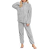 BAJAOEY Women's Flannel Pajama Set Winter Warm Long Sleeve with Pockets and Pants Soft Cozy Loungewear