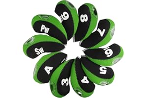 Andux Number Print Golf Iron Club Head Covers with Transparent Window 10pcs/Set