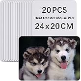 White Mouse Pad for Transfer Heat Press Printing Bulk Crafts Mousepad Blank for Heat Transfer 24x20x0.2CM for Heat Transfer (20pcs Mouse Pad)