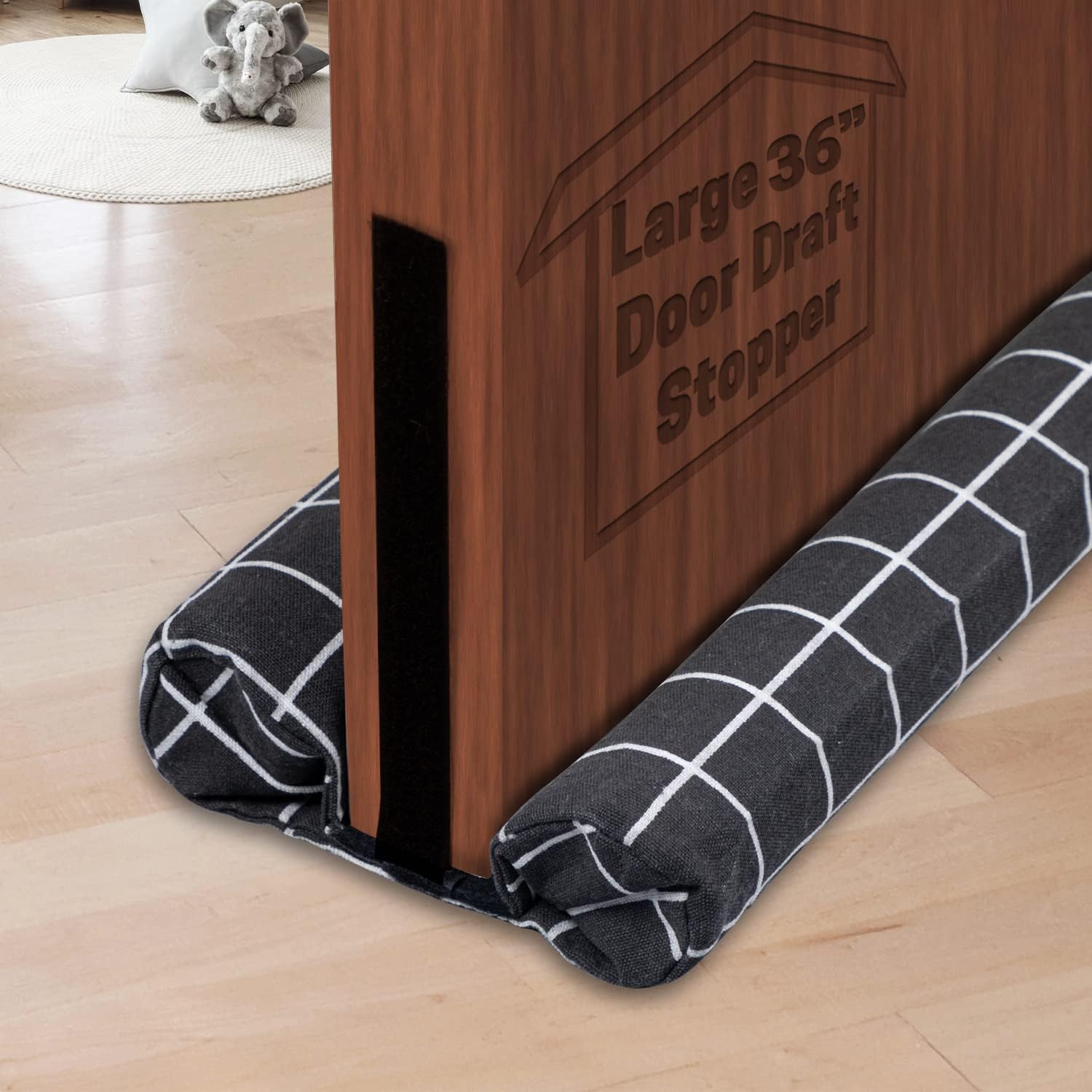 Draft Stoppers - VISEMAN Twin Door Draft Stopper Guard, Door Noise Blocker, Adjustable Door Sweeps Window Blocker, Door Bottom Weather Stripping, 20 to 36