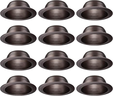 Amazon Com Torchstar 12 Pack 6 Inch Recessed Can Light Trim Metal Step Baffle Trim Detachable Trim Ring Included For 6 Recessed Light Can Fit Halo Juno Remodel Recessed Housing Oil Rubbed Bronze Home Improvement