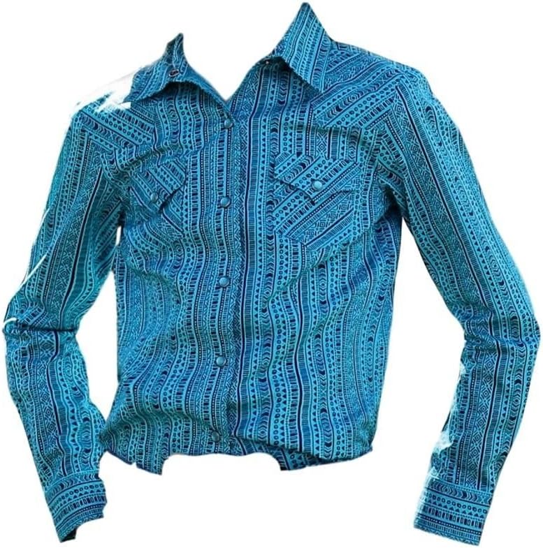 Cruel Girl Girls/Navy Printed Stripe Shirt M Turquoise