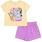 Bluey Girls T-Shirt and Mesh Shorts Outfit Set Toddler to Big Kid Sizes (2T - 10-12)