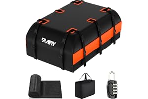 APTY 21 Cubic Feet Car Rooftop Cargo Bag Carrier, Soft Roof Top Luggage Bag for All Vechicles with/Without Rack - with Waterproof Zip, Anti-Slip Mat, Luggage Lock, Storage Bag, Door Hooks
