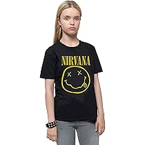 Rock Off Nirvana Kids T Shirt Yellow Smile Band Logo New