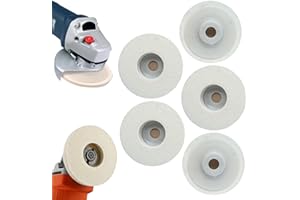 DEFUAUKE 5Pcs Wool Polishing Wheel Disc,Wool Felt Polishing Wheel Disc Kit for Angle Grinder,100/125 mm Angle Grinder,Felt Polishing Pads for Metal,Marble Stone,Furniture Car Wax (125mm*22mm*12mm)