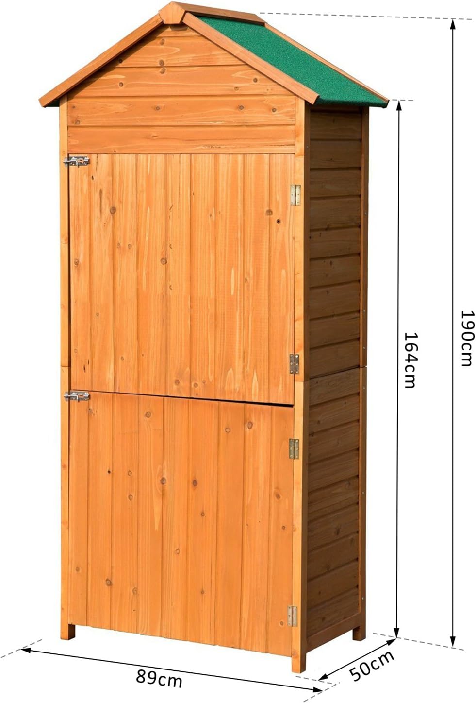 Outsunny Armoire Abri De Jardin Remise Pour Outils 3 Etageres 2 Portes Loquets Toit Pente Bitume 84l X 51l X 190h Cm Pin Massif Amazon Fr Jardin