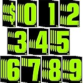 Engrowtic 44 Pcs 7 1/2 Vinyl Number Decals Large Chartreuse Windshield Pricing Stickers Car Dealership Supplies 0-9 Car Lot Pricing Numbers for Auto Vehicle Window