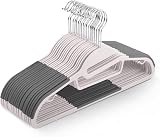 KEPLIN 30-Pack Non-Slip Hangers Slimline 360° Swivel Tie Organiser Blush