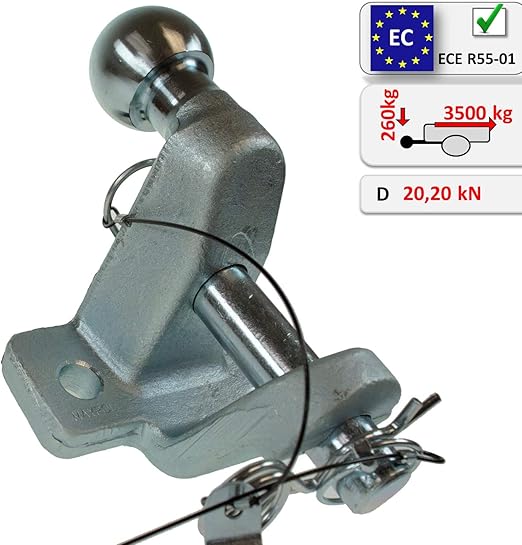 Kugelkopf- Flanschkugel-Kupplungskugel 2- Loch 75mm über, 17,2 KN Vz
