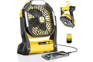 Portable Fan Rechargeable 20000mAh Cordless Battery Powered Fan with LED Lantern Battery Operated for Travel Bedroom Home Cam