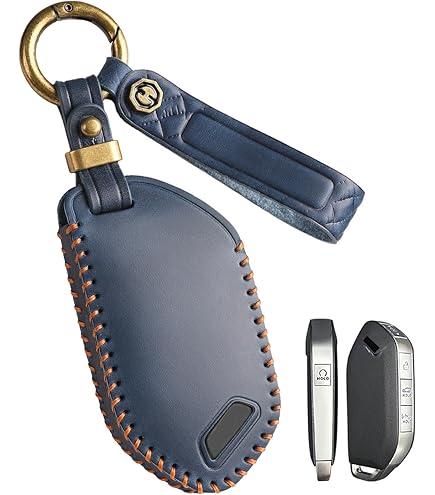 White Key Fob Cover Kia Sorento Hontumax Premium Leather 5-Button