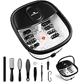 SPA4PIEDS Collapsible Foot Spa Bath with Heat and Massage Rollers, 10-in-1 Foot Spa Pedicure Kit, Bubble, Red Light, Water Jets, Feet Soaking Tub for Stress Relief & Soft Feet, Gift for Mom and Dad