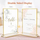 Lifewit 6 Pack A5 Acrylic Sign Holder with Gold Borders Vertical Double-Sided view 4